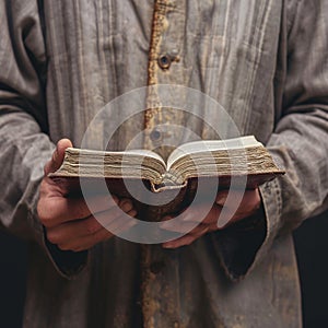 Bookish grace Close up of a hand gracefully holding a book