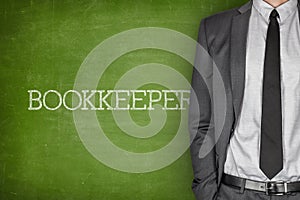 Bookkeeper on blackboard photo