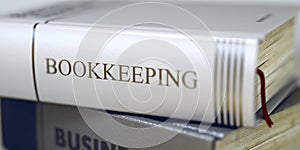 Bookkeeping - Book Title. 3D. photo