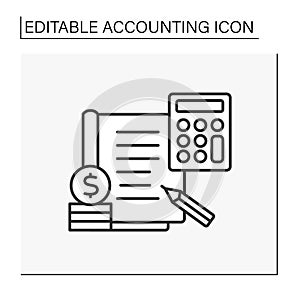Bookkeeping line icon