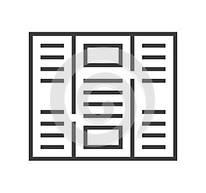 Booklet page icon vector in thin line style. Outline symbol for reference, paper, documents