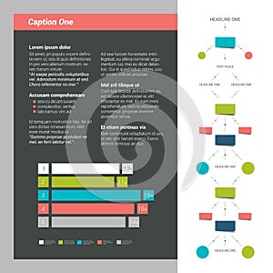 Booklet page. Magazine layout for infographics.