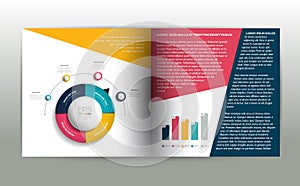 Booklet page. Magazine layout for infographics.