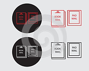 Bookmail and padmail icon design flat style