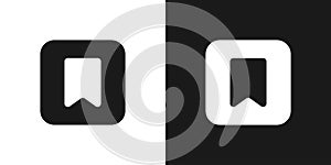 bookmark black and white icon set vector