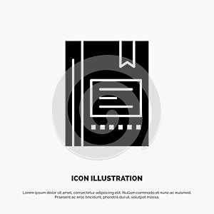 Bookmark, Book, Education, Favorite, Note, Notebook, Reading solid Glyph Icon vector