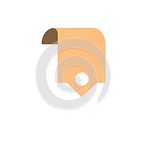 Bookmark button icon brown design