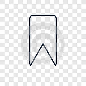 Bookmark concept vector linear icon isolated on transparent back