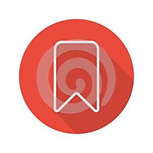 Bookmark flat linear long shadow icon