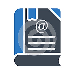 Bookmark glyph colour line vector icon