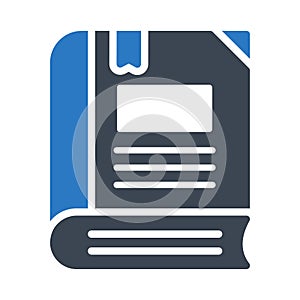 Bookmark glyph colour vector icon