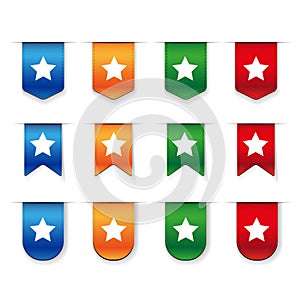 Bookmark icon set vector
