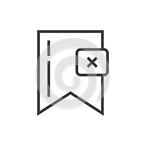 Bookmark tag, label icon vector in outline style. Bookmark line symbol