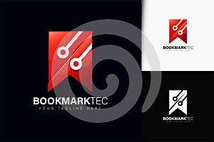 Bookmark tec logo design with gradient