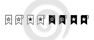 Bookmark vector icons set. Bookmarks for internet or phone symbol