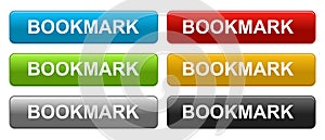 Bookmark web buttons colorful on white