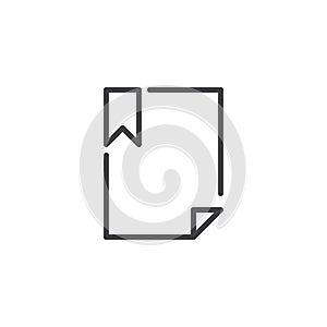 Bookmarked file document outline icon