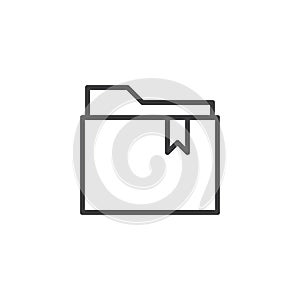 Bookmarked folder line icon