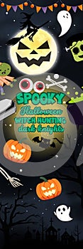 Cute halloween typography ready to print flat vector bookmark