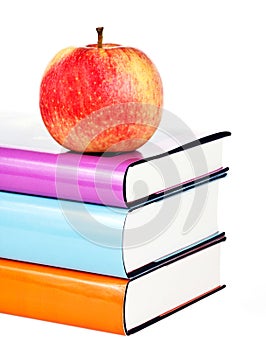 Books and apple