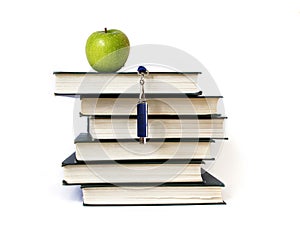 Books and apple