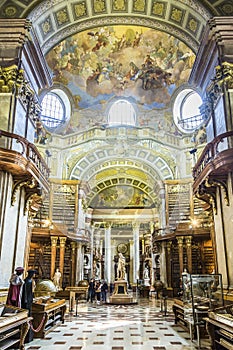 books in the beautiful Austrian National Library in Vienna
