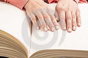 Books Braille. The touch of your fingertips the texture of the p