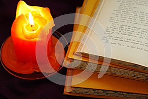 Books with candle