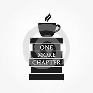 Books and coffee symbol, one more chapter