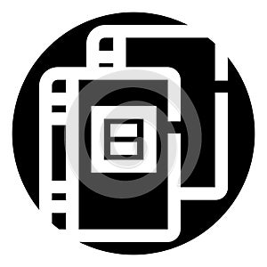 Books and document icon representing education and knowledge