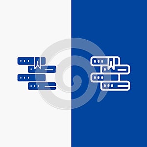 Books, Education, Library, Study Line and Glyph Solid icon Blue banner Line and Glyph Solid icon Blue banner