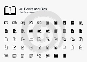 48 Books and Files Pixel Perfect Icons