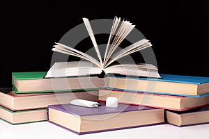 Books and flash drive.