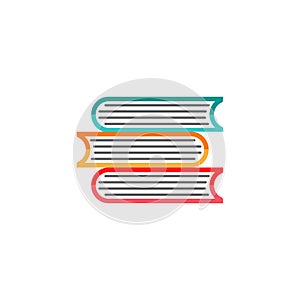Books flat icon, education and school element