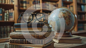 The Books and Globe. AI generated