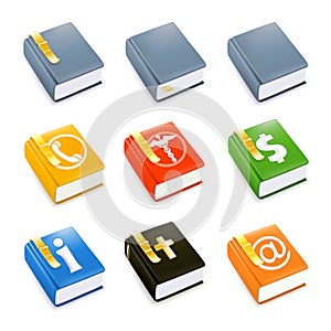 Books, icon set