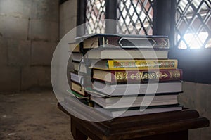 Books inside the holy mosque