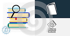 Books isolated icon. line, solid design element