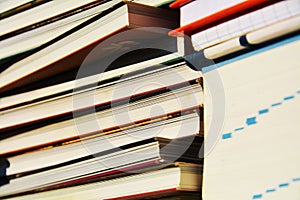 Books, knowledge concept, close up