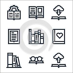books line icons. linear set. quality vector line set such as book, book, book, ebook