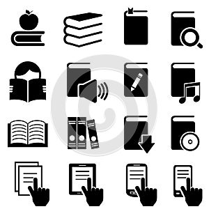 Books, literature and reading icons