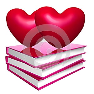 Books about love, marriage and romance icon symbol