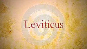 Books of the old testament in the bible series - Leviticus