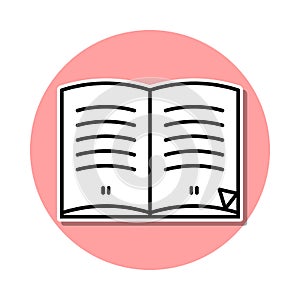 books with pages sticker icon. Simple thin line, outline vector of Books and magazines icons for ui and ux, website or mobile