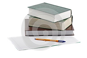 Books pen and copybook