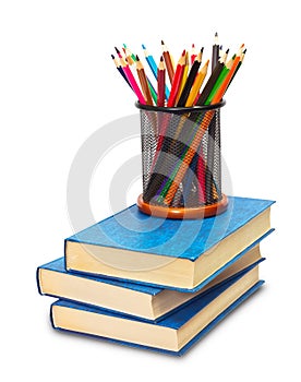 Books and pencils