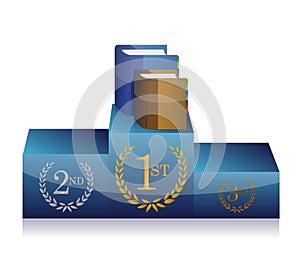 Books and podium illustration design