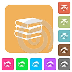 Books rounded square flat icons