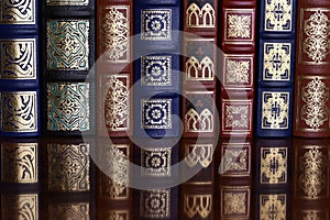 books on the shelf of a library photo