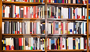 Books on shelves in bookstore